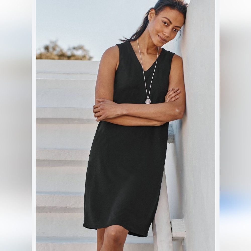 J. Jill Wearever Collection Black V-neck Tank Dress Size Large